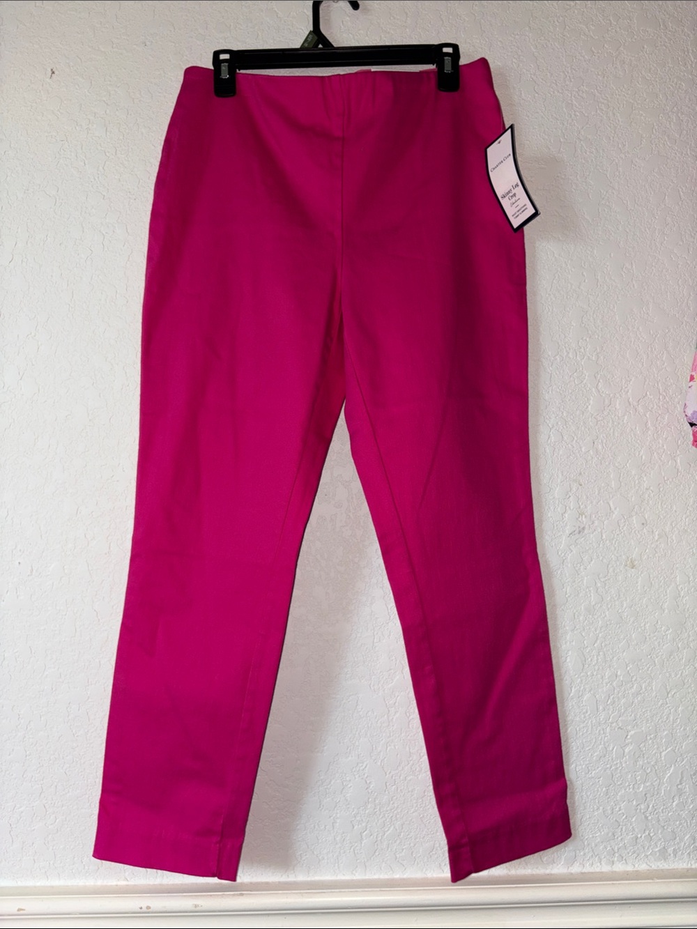 NWT Charter Club Core Twill Crop Pants Preppy Pink Size 8